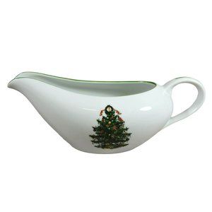 Yule Tide Christmas Tree Gravy Boat Vintage